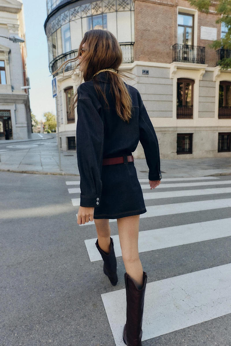 ROBE COURTE EN JEAN Z1975 AVEC CEINTURE