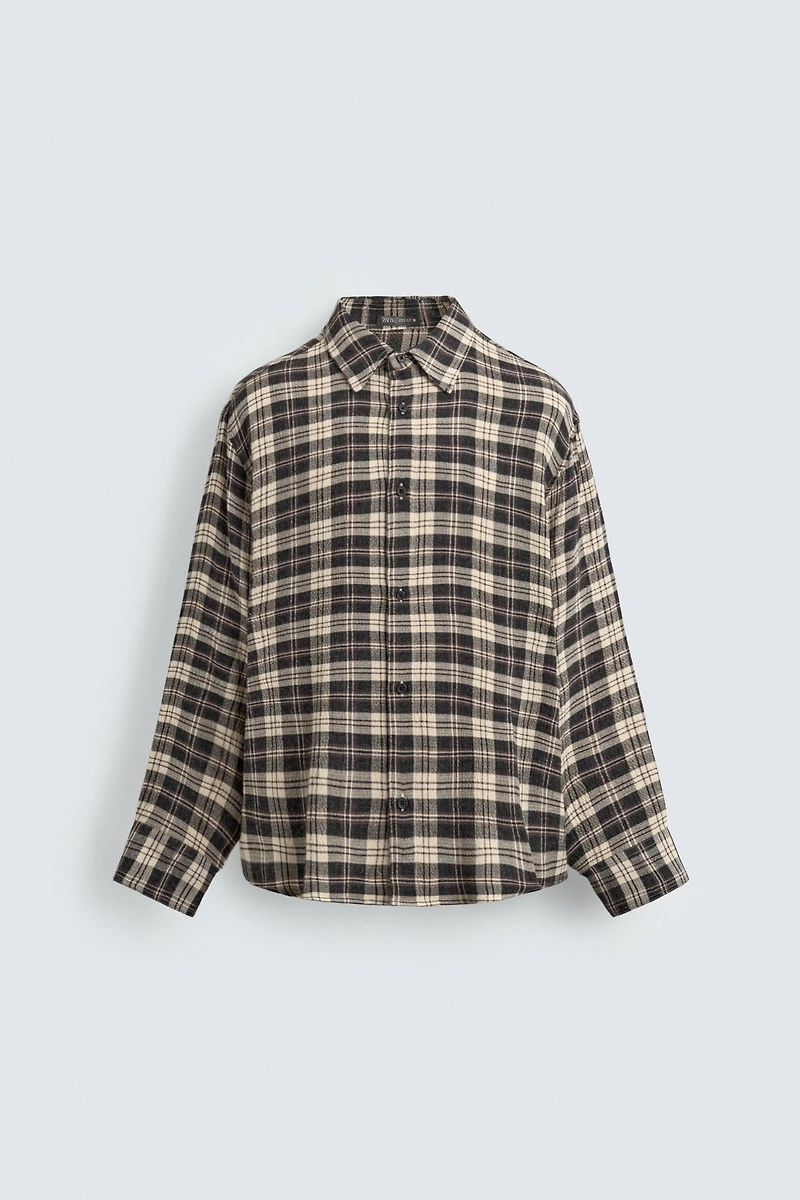 RELAXED FIT PLAID SHIRT