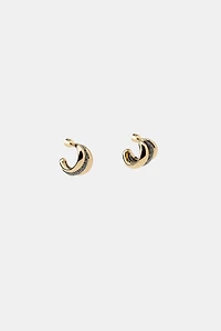 TRIPLE SPARKLY HOOP EARRINGS
