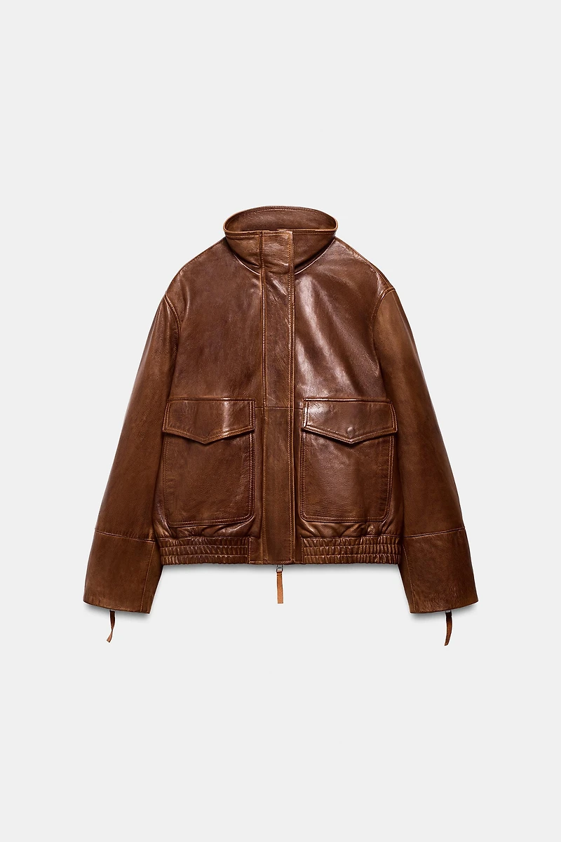 BLOUSON BOMBER 100 % CUIR ZW COLLECTION ÉDITION LIMITÉE