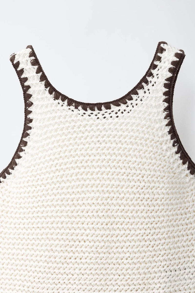 CONTRAST BOW KNIT TOP