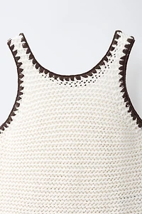 CONTRAST BOW KNIT TOP
