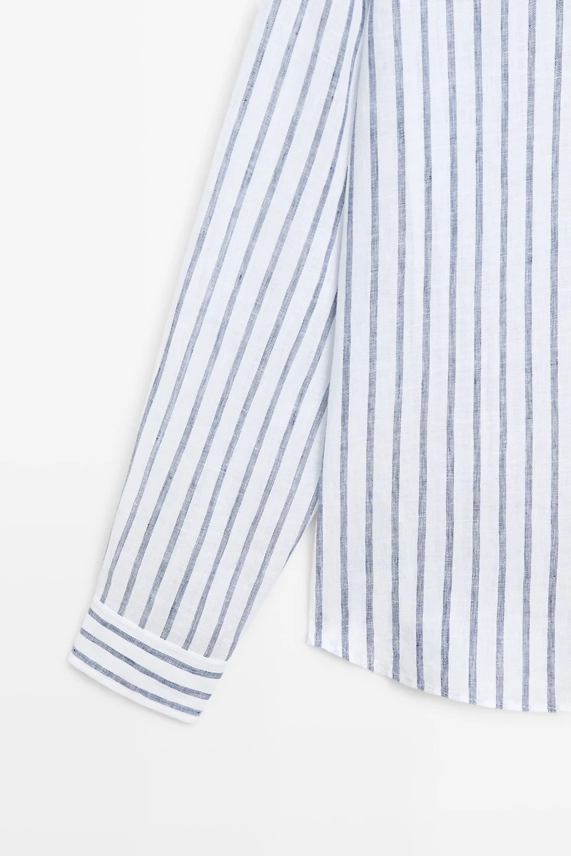 100% linen striped shirt