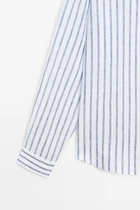 100% linen striped shirt
