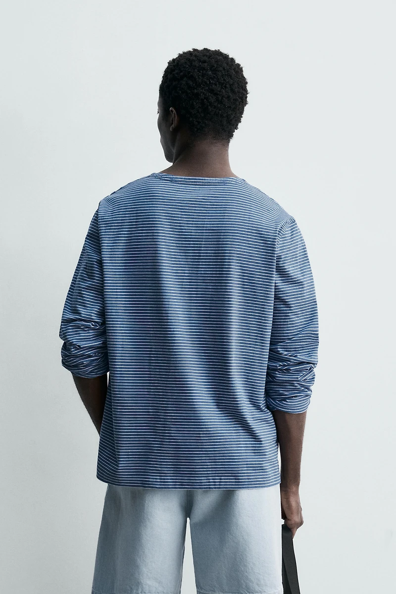 T-SHIRT JACQUARD À RAYURES