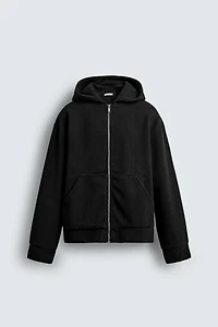 HOODIE RIB ZIP SWEATSHIRT