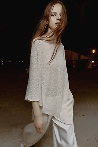 METALLIC THREAD ASYMMETRIC CAPE