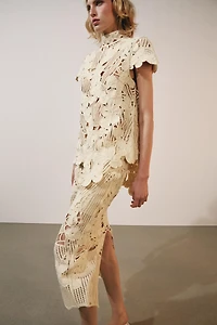 ZW COLLECTION CROCHET MIDI SKIRT