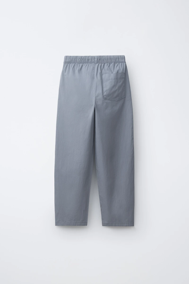 STRAIGHT POPLIN PANTS
