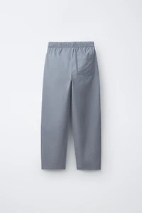 STRAIGHT POPLIN PANTS