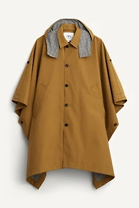 CONTRAST PLAID WATER REPELLENT PONCHO LIMITED EDITION