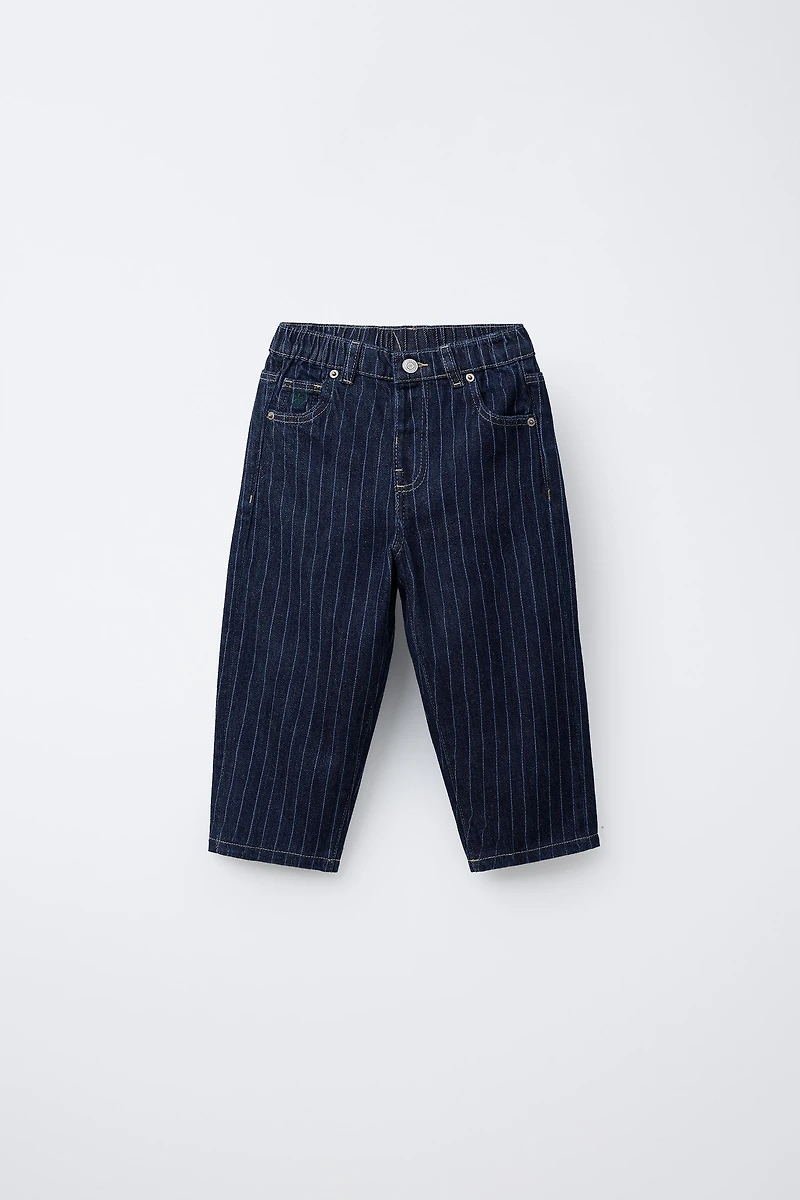 STRIPED BAGGY JEANS