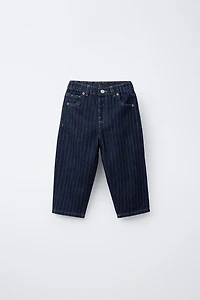 STRIPED BAGGY JEANS