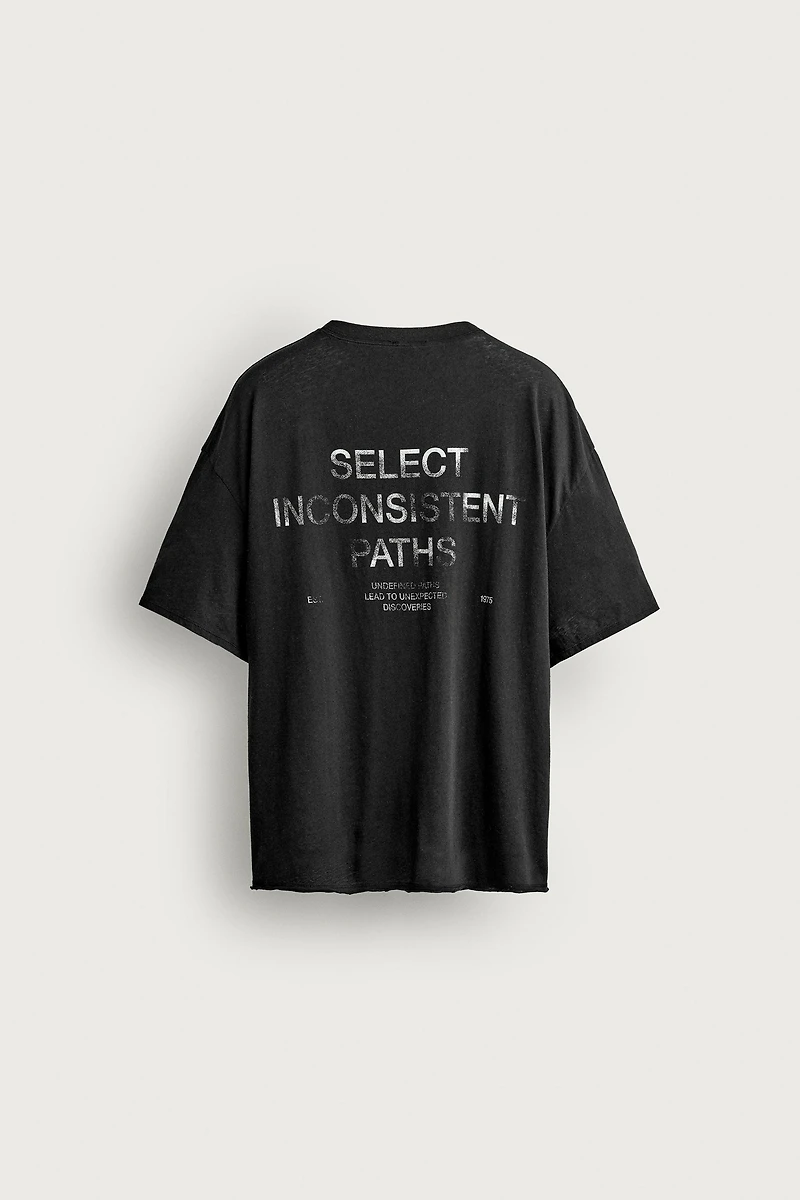RELAXED FIT WASHED TEXT T-SHIRT