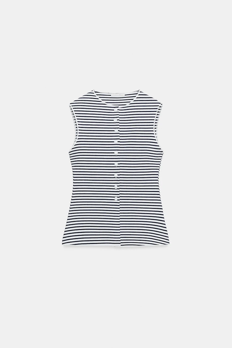 BUTTONED VEST TOP