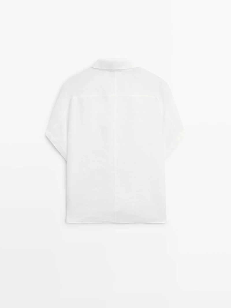 100% linen short sleeve shirt