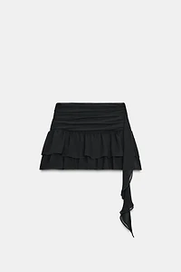 PLEATED RUFFLE SKORT