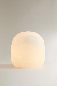 ALABASTER SEMI-OVAL TABLE LAMP