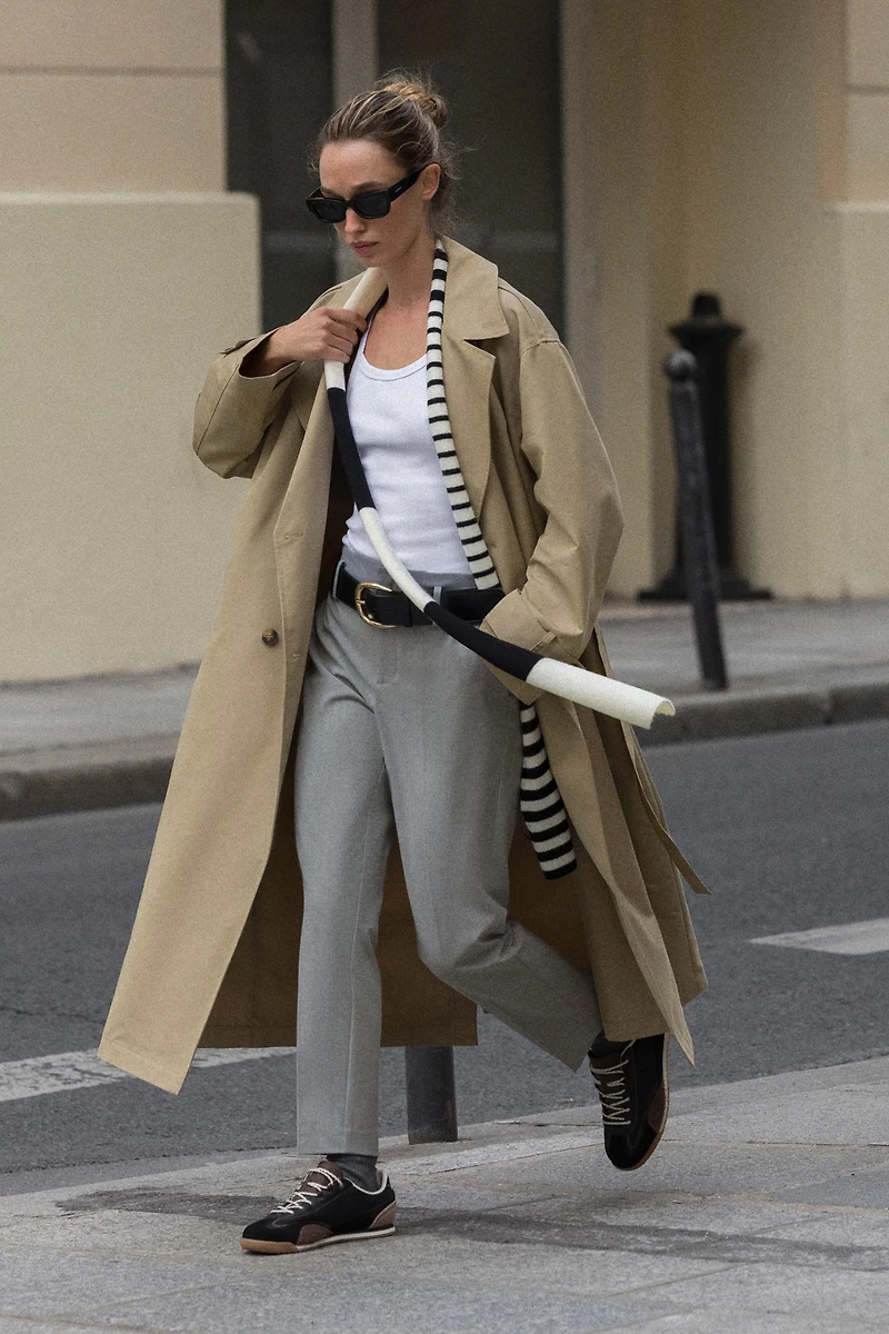 SLIM PANTS WITH WIDE BELT