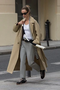 SLIM PANTS WITH WIDE BELT