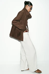 FAUX SUEDE POCKET JACKET