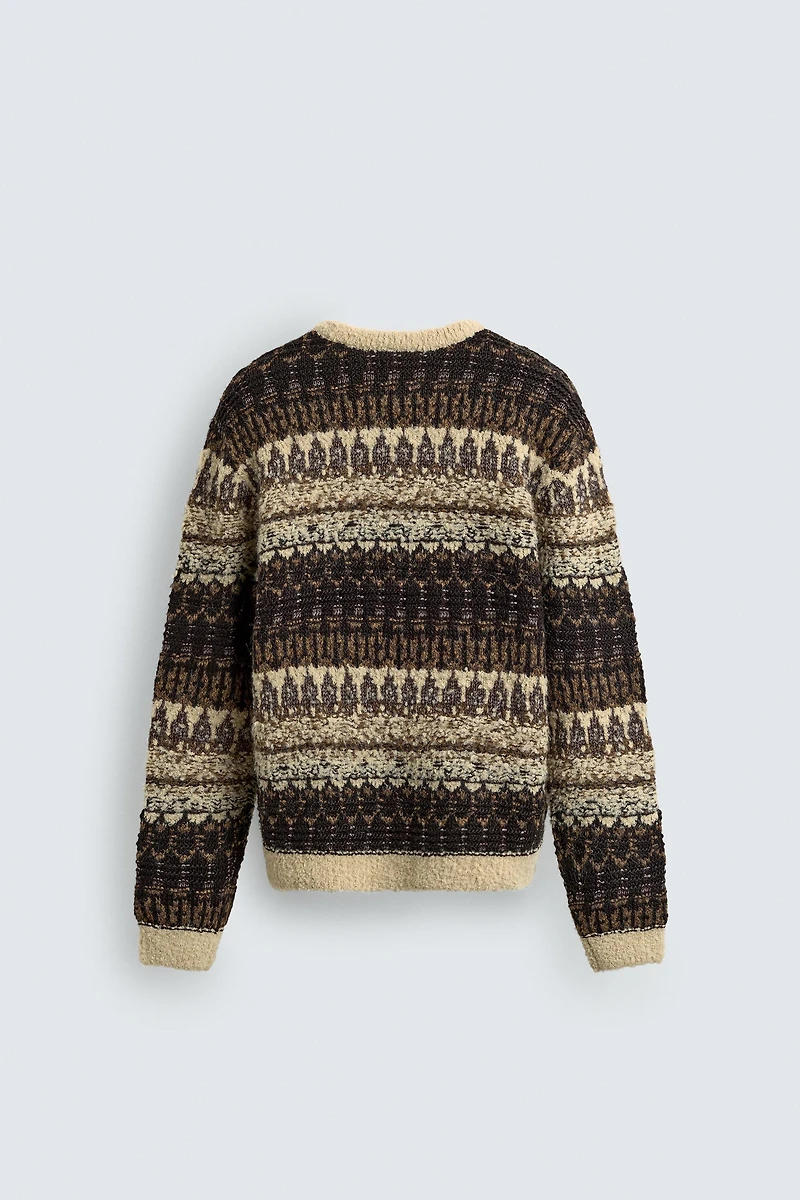 BOUCLÉ TEXTURED JACQUARD JUMPER