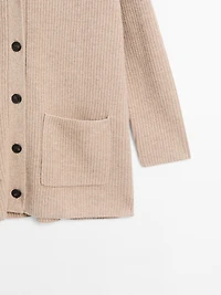 100% wool knit cardigan