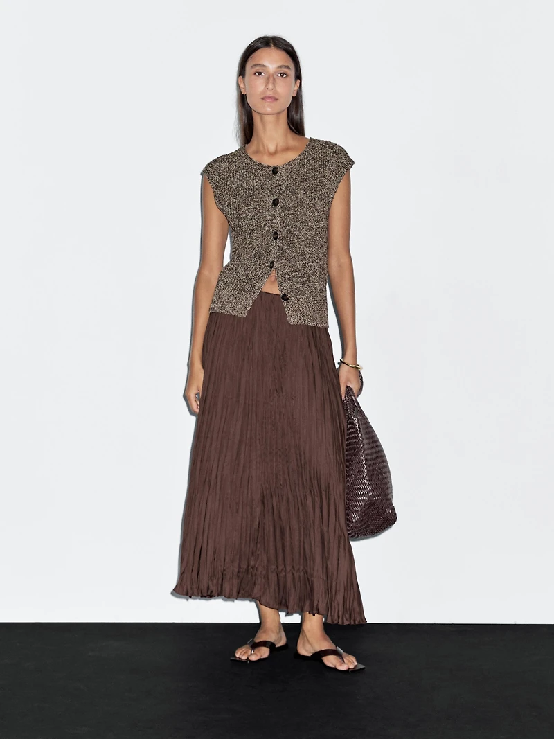 Long flowing pleated skirt