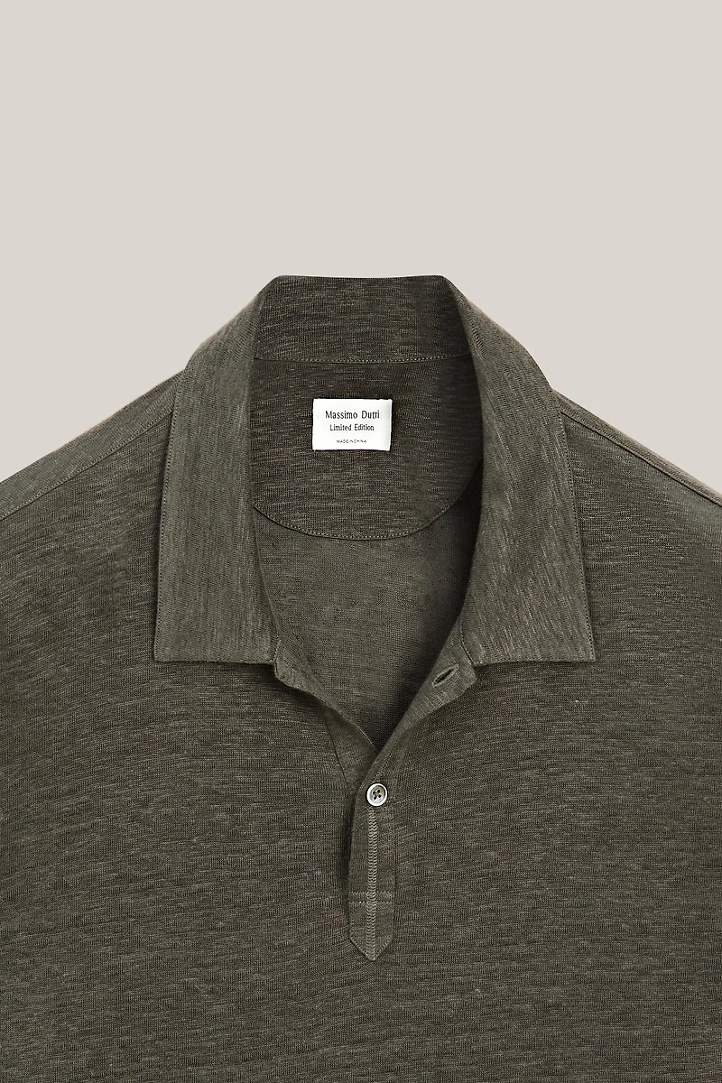 100% linen long sleeve polo shirt - LIMITED EDITION