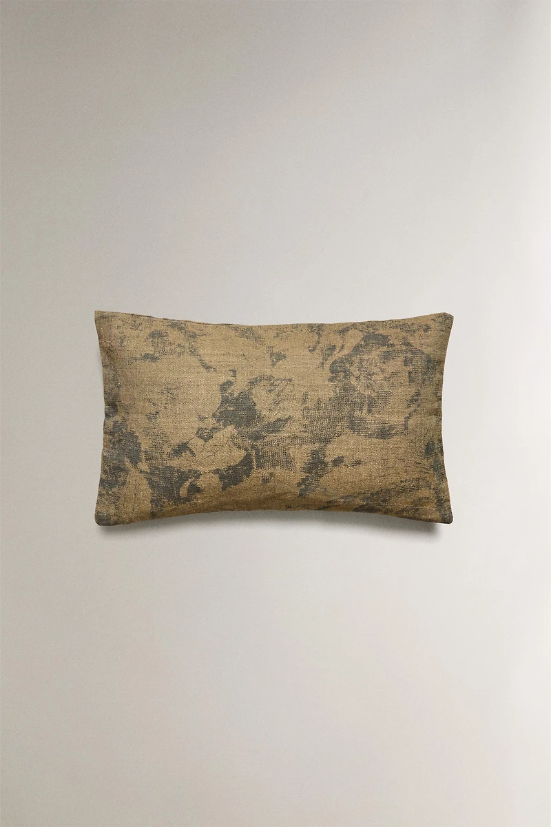 BRUSHED PRINT THROW PILLOW COVER