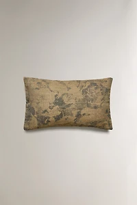 BRUSHED PRINT THROW PILLOW COVER