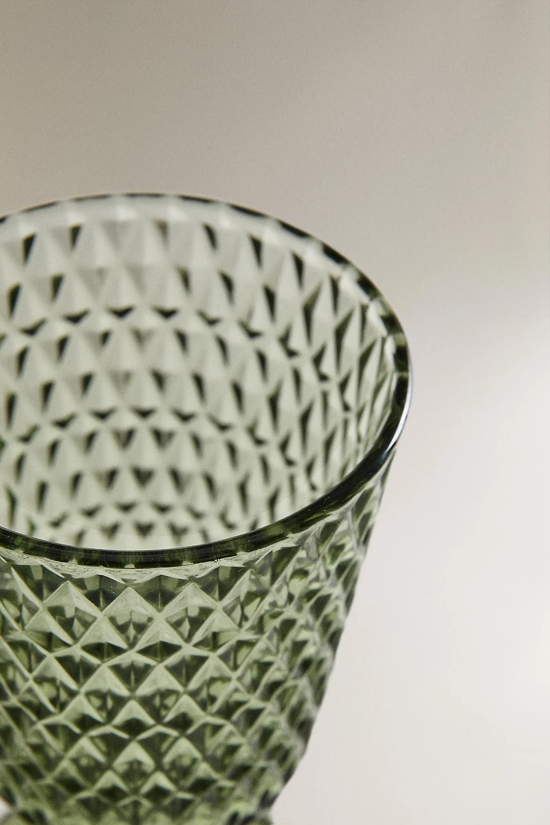 VERRE À PIED VERRE RELIEF
