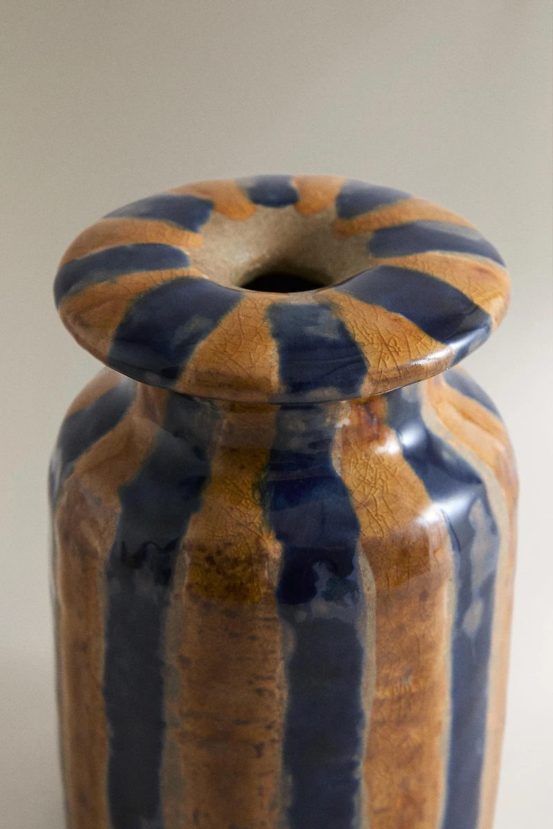 CACHE-POT EN CÉRAMIQUE POUR DIFFUSEUR À RAYURES