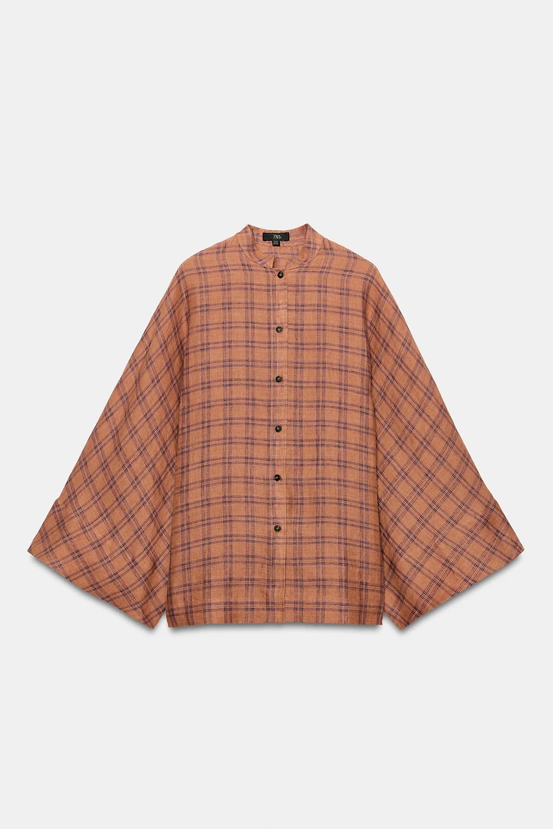 CHECKED LINEN SHIRT ZW COLLECTION