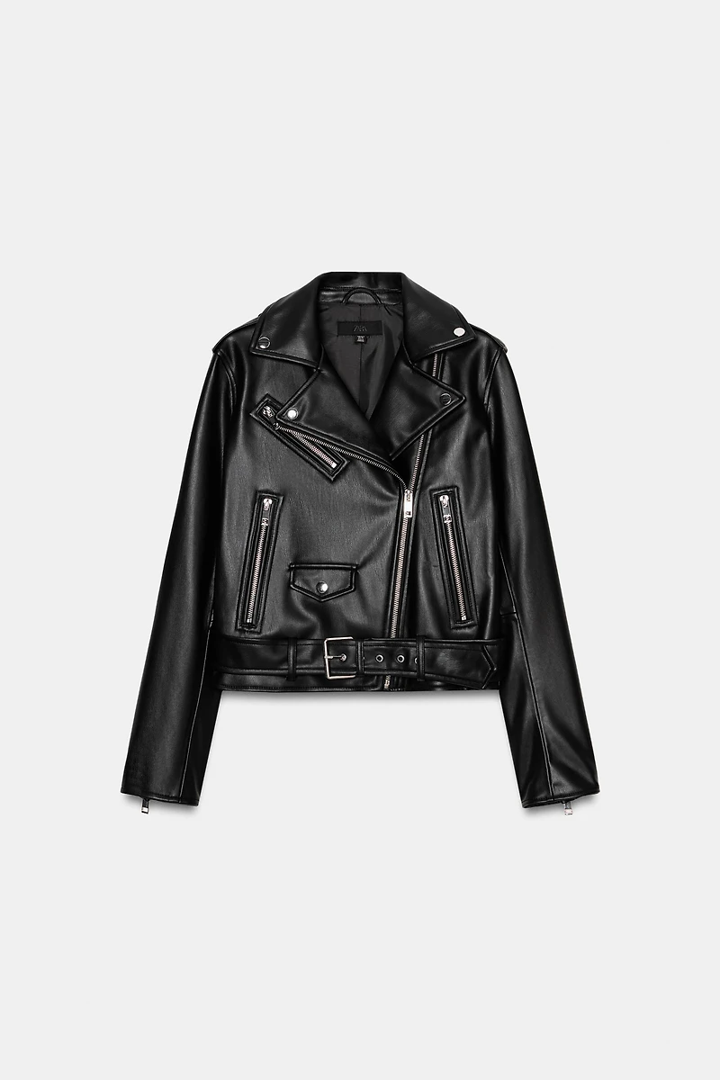 FAUX LEATHER BIKER JACKET