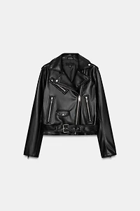 FAUX LEATHER BIKER JACKET