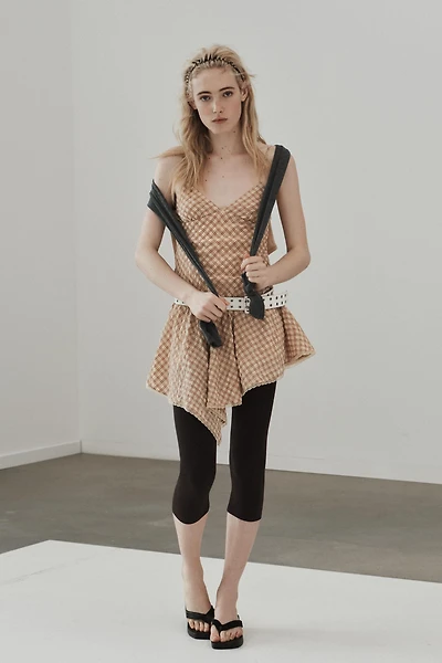 SHORT PLAID LACE DRESS