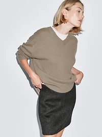 Short faux fur skirt