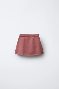 FLORAL EMBROIDERY KNIT SKIRT