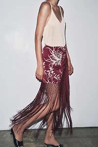 JUPE PARÉO BRODERIES FRANGES