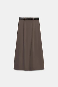 CAPE MIDI SKIRT WITH BELT