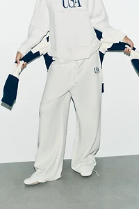 COTTON TEXT PANTS
