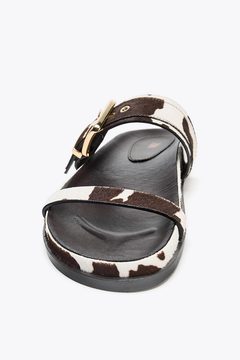 SANDALES ANIMAL PRINT EN CUIR