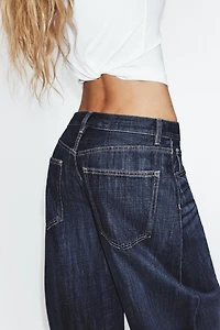 TRF MID-RISE BARREL FOLDED JEANS