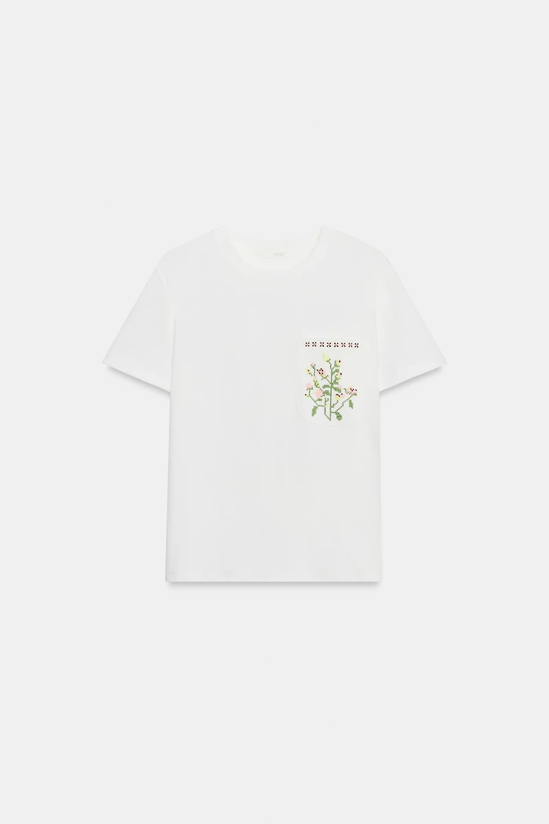 EMBROIDERED POCKET T-SHIRT