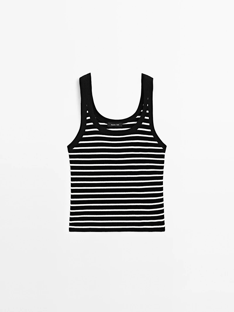 Stripe print vest top
