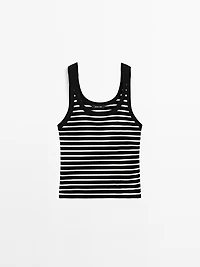 Stripe print vest top