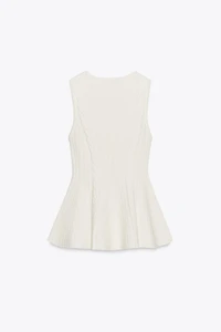 CABLE KNIT PEPLUM TOP