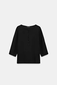 COTTON HENLEY T-SHIRT