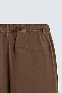 COTTON-LINEN RELAXED FIT SHORTS